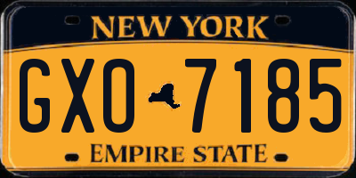 NY license plate GXO7185