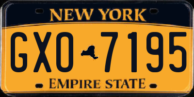 NY license plate GXO7195