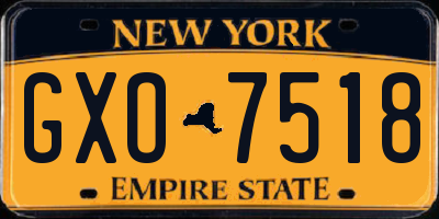 NY license plate GXO7518
