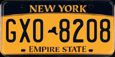 NY license plate GXO8208