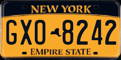 NY license plate GXO8242