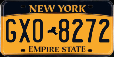 NY license plate GXO8272