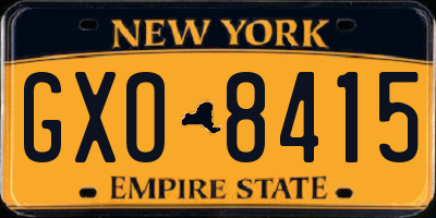 NY license plate GXO8415