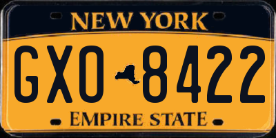 NY license plate GXO8422
