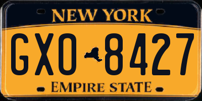 NY license plate GXO8427