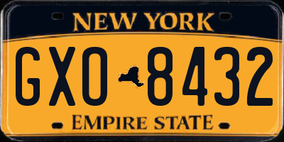 NY license plate GXO8432