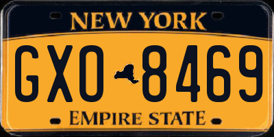 NY license plate GXO8469