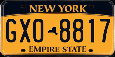 NY license plate GXO8817