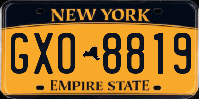 NY license plate GXO8819