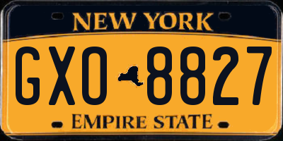 NY license plate GXO8827