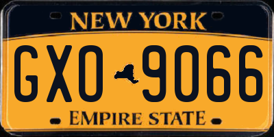NY license plate GXO9066
