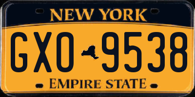 NY license plate GXO9538