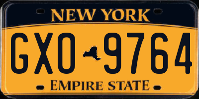 NY license plate GXO9764