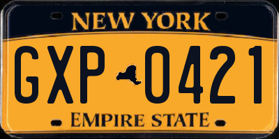NY license plate GXP0421