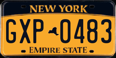 NY license plate GXP0483