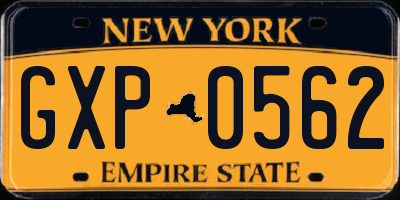 NY license plate GXP0562