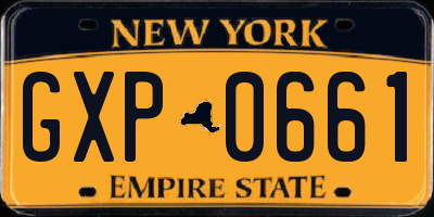 NY license plate GXP0661