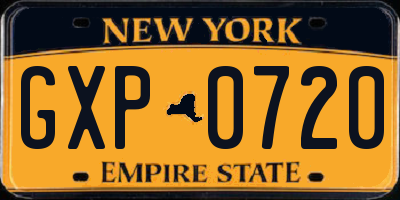 NY license plate GXP0720