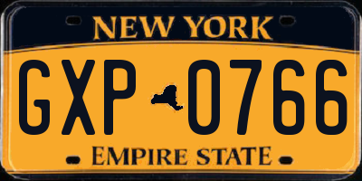 NY license plate GXP0766
