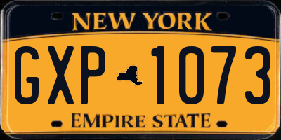 NY license plate GXP1073