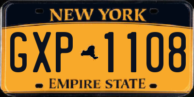 NY license plate GXP1108