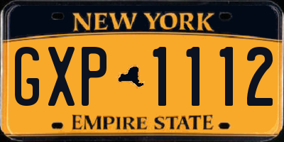 NY license plate GXP1112