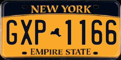 NY license plate GXP1166