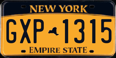 NY license plate GXP1315