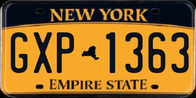 NY license plate GXP1363