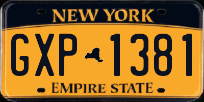 NY license plate GXP1381