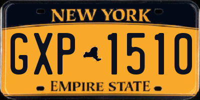 NY license plate GXP1510