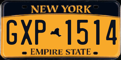 NY license plate GXP1514