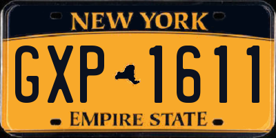 NY license plate GXP1611