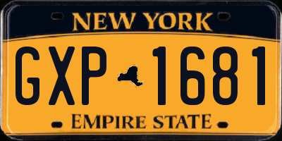 NY license plate GXP1681