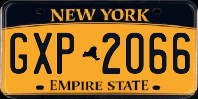 NY license plate GXP2066