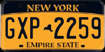 NY license plate GXP2259