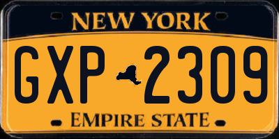 NY license plate GXP2309