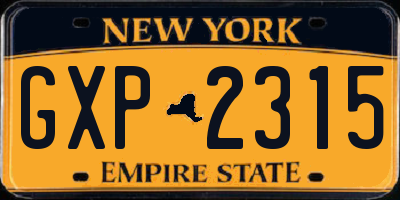NY license plate GXP2315