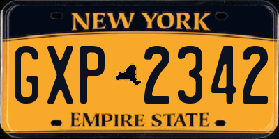 NY license plate GXP2342