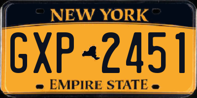 NY license plate GXP2451