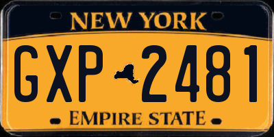 NY license plate GXP2481