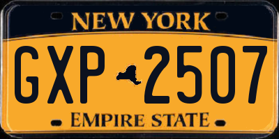 NY license plate GXP2507
