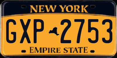 NY license plate GXP2753
