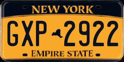 NY license plate GXP2922