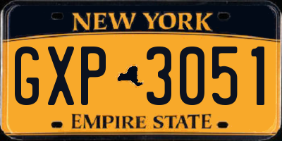 NY license plate GXP3051