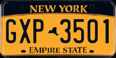 NY license plate GXP3501