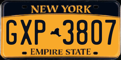 NY license plate GXP3807