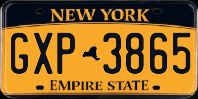 NY license plate GXP3865