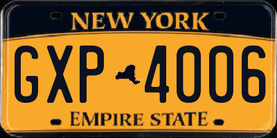 NY license plate GXP4006