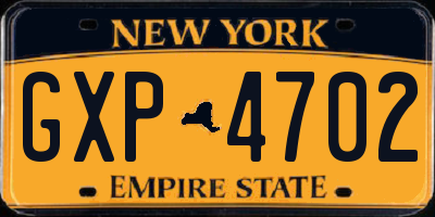NY license plate GXP4702